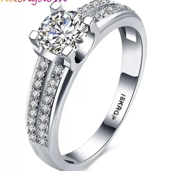 18k GP Diamond Engagement Ring Stamped - Picture 8 of 10